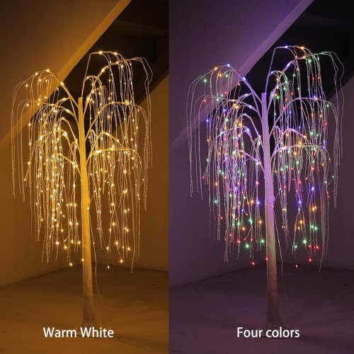 The Holiday Aisle® Lighted Willow Tree, 5.5FT 256 Leds LED Weeping